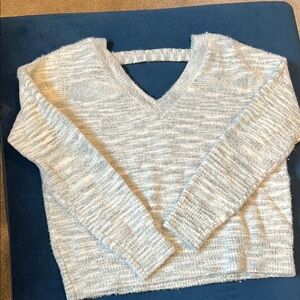 Women's V-Neck Sweater - Light Gray
